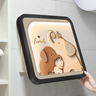 Bathroom Hanging Painting Dry Clothes Folding Storage Cabinet Waterproof Artifact Toilet Storage Rack Mural Placement Storage Box