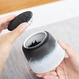 Shanhaiguan Tea Jar Manual Kiln Change Sealed Jar Storage Jar Kung Fu Tea Set Ceramic Simple Tea Jar