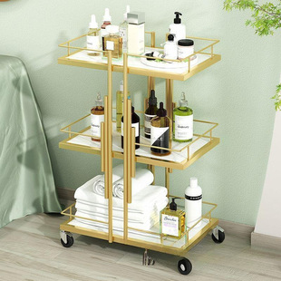 Beauty Salon Trolley Nail Art Eyelash Embroidery Fashion Storage Rack Light Luxury Instrument Storage Rack Movable Tool Cart