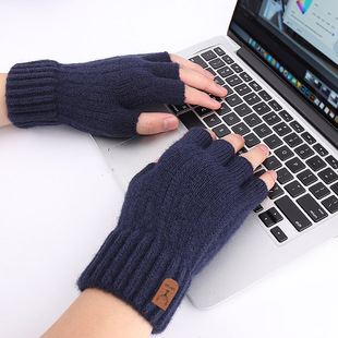 A generation of new winter men's warm gloves touch screen fleece-lined thickened knitted gloves cold-proof minus 40