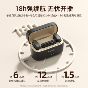 Taixun TELESIN Wireless Laipeg Microphone Live Radio Mobile Phone Outdoor Noise Reduction Magnetic Button Mai One
