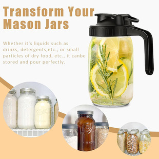 Mason jar lid with handle with upper lid plastic lid Amazon plastic wide mouth with handle leak-proof plastic lid