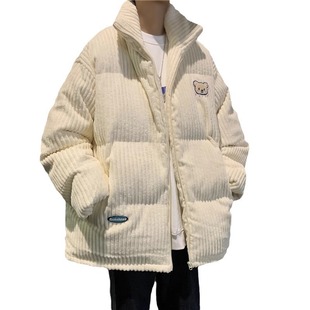 Corduroy Bear Cotton Jacket Men's Early Spring 2025 New Loose Thickened Warm Couple's Cotton-padded Coat Mori Style Cotton-padded Jacket