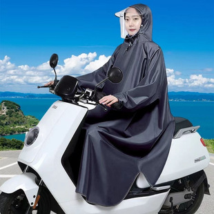 ZMHH181 Extra Thick Beef Tendon Raincoat New Style Sleeved Long Full-body Extra-large Thickened Anti-rainstorm Electric Bicycle Riding
