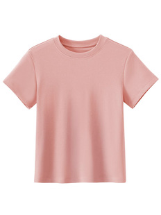 Solid Color Shoulder Short-sleeved T-shirt Women's Summer New Spice Girls Slim-fit Slimming All-match Base Shirt Round Neck Short Top