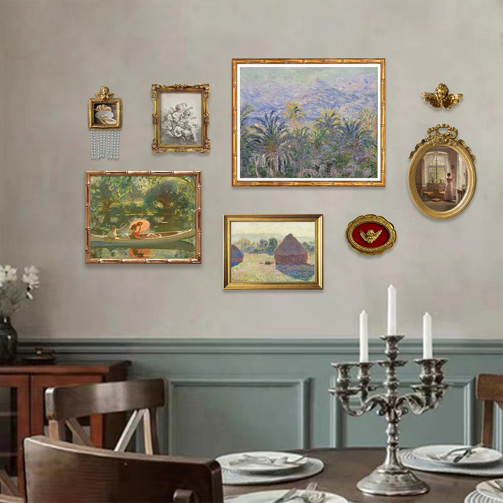 French Entry Luxury Vintage Living Room Decorative Painting American Sofa Background Wall Hanging Painting Restaurant European Style Vintage Mural
