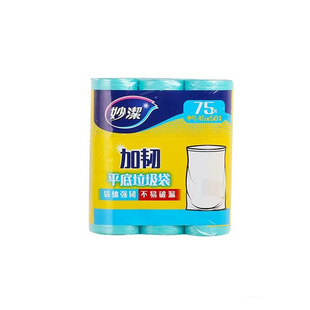 Miaojie tough flat bottom garbage bag 3 rolls medium PE material strong toughness not easy to drip solid