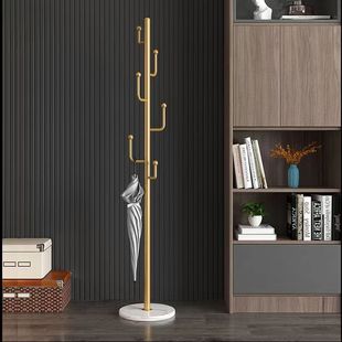 Marble Coat Rack Bedroom Simple Household Drying Rack Floor Light Luxury Single Rod Storage Clothes Hanging Bag Rack