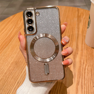 Применимо для Samsung S24ultra Магнитная зарядка S22p чехол для телефона iphone14 градиент 13 флэш-порошок 11 мягкое покрытие