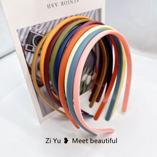Style simple frosted Morandi color headband women's all-match serrated hair pressing fine hairpin makeup face wash hair band all-match