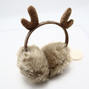 Women's Antler Earmuffs Winter Riding Thickened Warm Plush Earmuffs Cute Student Ear Protection Anti-freeze Ear Warm Cartoon