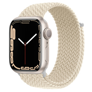Для Apple Watch S8/S7 Регулируемый тканый 41mm липучка 45mm браслет