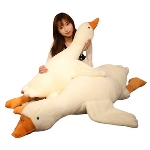 Big White Goose Pillow oversized children's ragdoll pillow doll girl sleeping leg clip plush toy gift cross-border