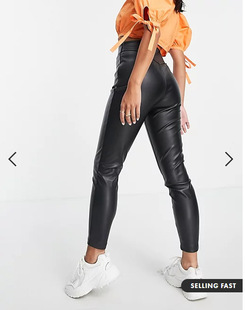 Cross-border 2022 Amazon independent station Europe and the United States autumn and winter New temperament fashion no pocket PU leather pants women
