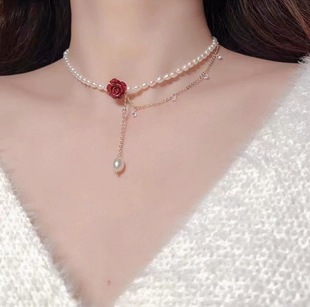 2024 New Arrival Entry Luxury Pearl Necklace Women's High-End Loving Clavicle Chain Niche Design All-Match Ins