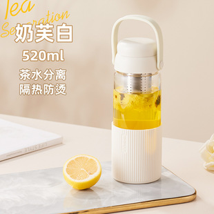 High Borosilicate Glass Cup High Color Value Water Cup Children's 2024 New Office Scented Tea Cup Tea Separation Cup