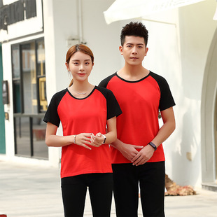 Round neck work clothes Polo shirt T-shirt printing logo embroidery DIY catering work clothes advertising cultural clothing short sleeve