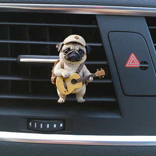 2025 cross-border explosion car air outlet car aromatherapy air outlet clip cute guitar puppy car decoration