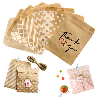 Disposable Eco-friendly Pointed Bottom Kraft Paper Bag Candy Cookie Packaging Bag Party Party Decoration Gift Bag
