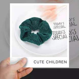 Korean Style Creative Solid Color Flash Gold and Silver Silk Headwear Winter New Adult Fabric Small Fresh Large Intestine Hair Ring