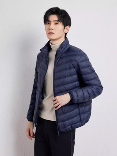 2024 autumn and winter 90 velvet lightweight down jacket men's short stand collar lightweight thin men's light fashion winter coat