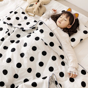 Class A Cotton Printed Mother and Child Summer Cool Quilt Soybean Children's Air-conditioning Quilt Machine Washable Single Dormitory Summer Thin Quilt