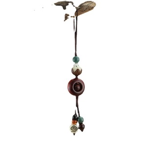 Chinese style Bodhi blood sandalwood mobile phone lanyard detachable U disk bag ornaments creative mobile phone chain