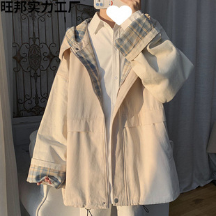 Spring Jacket Coat Women's Korean-style Loose Harajuku Hong Kong-style 2023 New Salt Student All-match Ins Couple Suit
