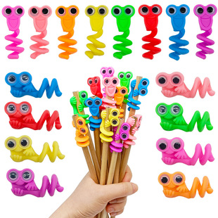 Cross-border big eye bead pen set cute shape soft rubber head student pencil toy gift small toy foreign trade wholesale