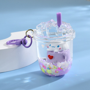 Creative oil Sanrio big ear dog quicksand Keychain Car pendant exquisite cute bag key chain ornaments