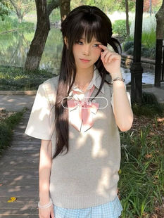 New Japanese College Style Wearing Sweater Knitwear Vest Simple Sweet Style Stacked Top suit for School