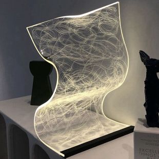 3d design feeling flowing water curved surface lamp crayon small new streamer lamp atmosphere lamp holder warm bedside lamp dormitory photo