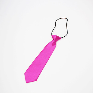 Korean Style Baby and Elementary School Tie Children's Solid Color Tie Chaobao Kindergarten Loose Rubber Tendon Tie Gloff Short Style