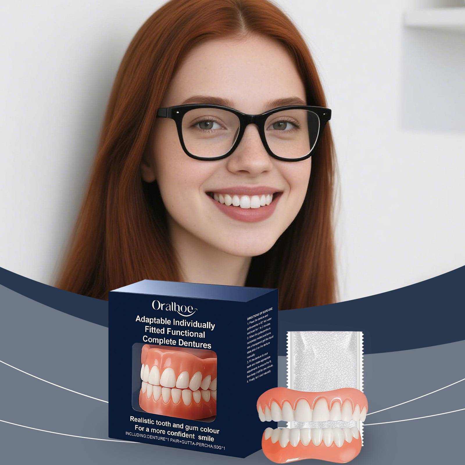 Oralhoe Denture Modification Kit Enhances the Beauty of Your Smile and Is Comfortable to Wear. Dental Modification Denture Kit