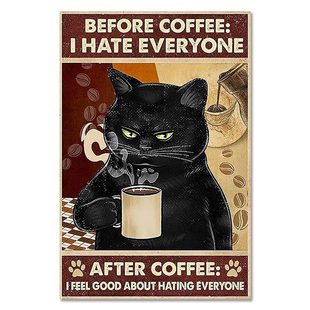 AliExpress Explosions Small Animal Vintage Black Cat Poster Spray Painted Canvas Core Bathroom Living Room Bedroom Decorative Hanging Painting