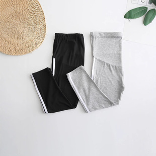 Pregnant Women's Abdominal Pants Spring and Summer Thin Outer Leggings Modal plus size Pregnant Women's Seven-point Leggings