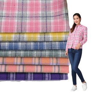 Spot supply of 21 autumn and winter single-sided sanding plaid fabric flannel home shirt coat top fabric