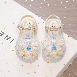 Children's Library Rabbit Girls' Baotou Sandals 2025 Summer New Princess Aisha Shoes Little Girl Baby Sandals Soft Sole