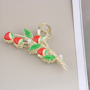Amazon New High-end Flower Grab Clip Korean Style Large Oil Drop Wheat Ear Simple Women's All-match Shark Clip Disc Hairpin
