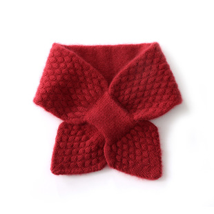 100 pure cashmere knitted small scarf warm neck solid color pineapple knitted scarf small bow tie with warm