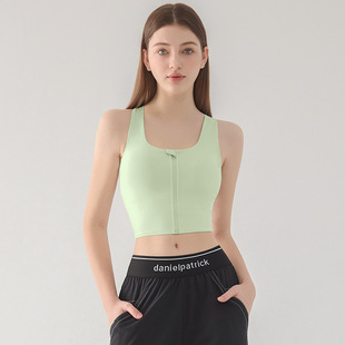 Cross-border Front Zipper Shockproof Sports Underwear Hollow-out Beauty Back Running Training Fitness Vest Yoga Bra New