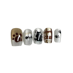 Yuecai Free Shipping Cat and Fish Cat's Eye Wearing Armor Send Four-Piece Set Summer Armor Explosions Pure Handmade Manicure