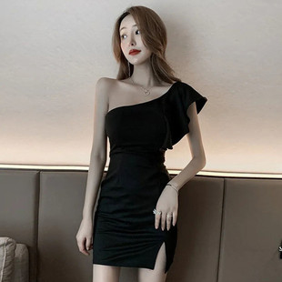 Sexy off-shoulder slimming sheath dress women's summer nightclub fashion off-shoulder elegant lady dress
