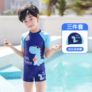 Children's Swimming suit Summer Thin Swimwear Boy's Beach Pants Dinosaur Print Shorts Hot Spring Storage Bag