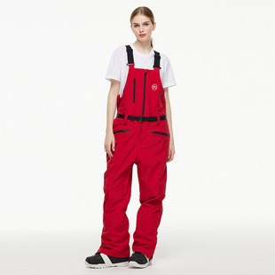 Ski Pants Men's and Women's Strap Ski Pants Snow Season Waterproof Warm Snowboard Double Ski Suit One-Body Strap Snow Pants