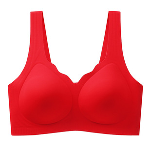 2023 plus size Jelly Traceless Underwear Soft Support Fixed Cup Breathable Upper Support Push-up Rimless Sports Bra for Women