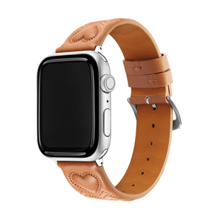 Spot Applicable Apple Strap Peach Heart Patent iwatch applewatch Smart Watch Leather Strap