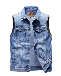 2021 Autumn Denim Vest Men's Retro Fashionable Jacket Large Size Middle-aged Waistcoat Cotton Multi-pocket Vest for Men