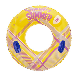 Cross-border Adult Water Floating Underarm Ring PVC Thickened New Style 90 Leaves Transparent Fruit Swimming Ring with Handle