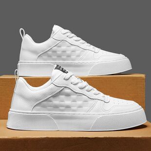 2024 New Sports Spring Fashionable Korean Style Student Board Shoes All-match Men's White Shoes Men's Wear-resistant Casual Shoes